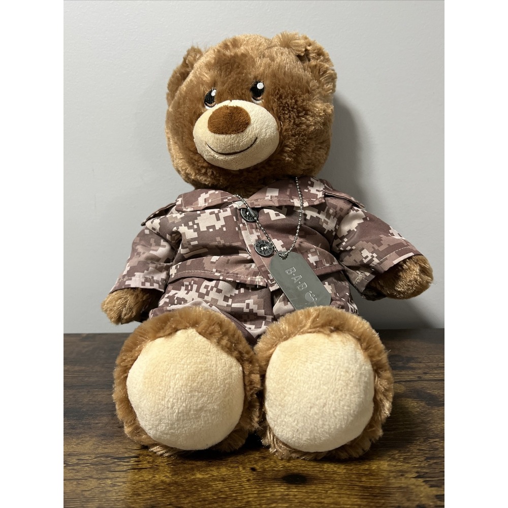 2015 Build A Bear Teddy Military Camo Army Soldier Outfit‎ Shirt, Pants, Dog Tag - Picture 4 of 5